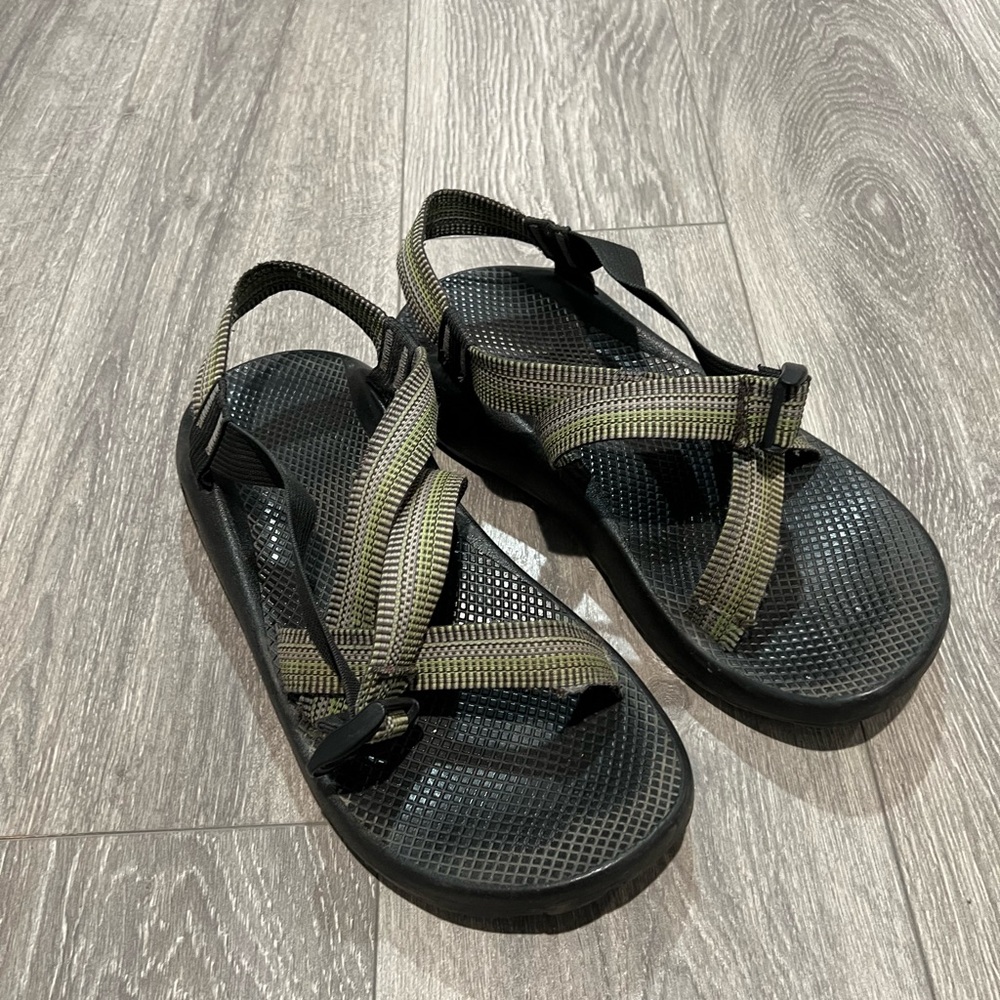 Heavily Used Chacos - olive green straps
